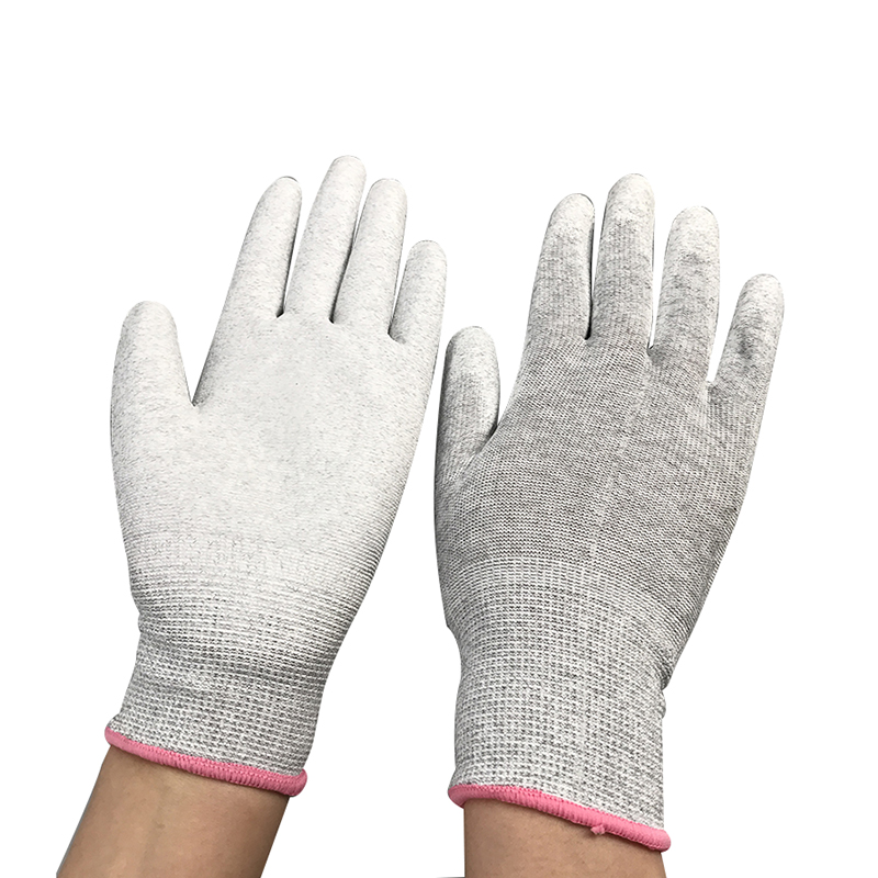 কার্বন ফাইবার নাইলন ইএসডি পাম পু লেপযুক্ত গ্লোভ