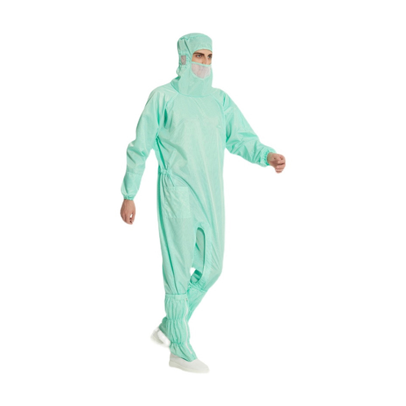 একটি হুড জাম্পসুট সহ অ্যান্টি স্ট্যাটিক ব্যাঙের স্যুট